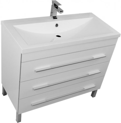 Тумба под раковину Aquanet Верона 100 178471 3 ящика Белая МДФ / ЛДСП, нестандартный материал