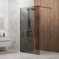 Душевая перегородка Berges Sky Black 80х200 064012 профиль Черный матовый стекло тонированное