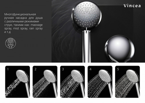 Душевая система Vincea Esse VSFW-1E1CH Хром латунь встраиваемый