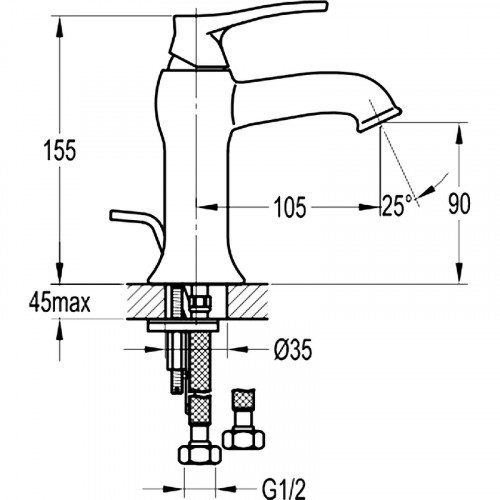 Смеситель для раковины Swedbe Terracotta 2548 Терракота латунь