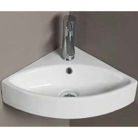 Раковина CeramaLux 50 78378 угловая Белая глянцевая фаянс подвесная