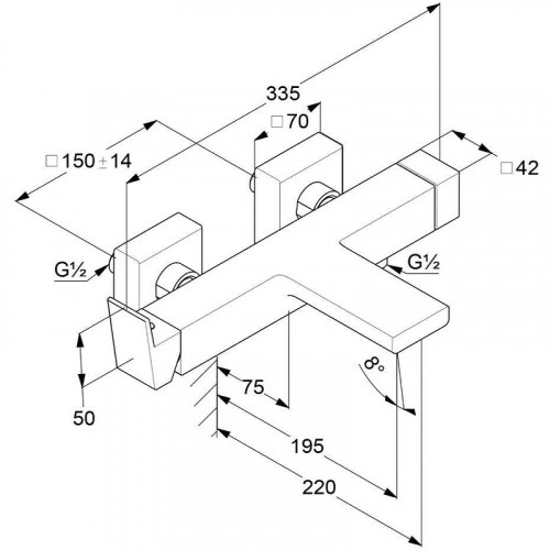 Смеситель для ванны Kludi Decus 546913975 Черный матовый