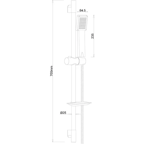 Душевой гарнитур Melodia della vita Luxe Square MSC00103C Хром