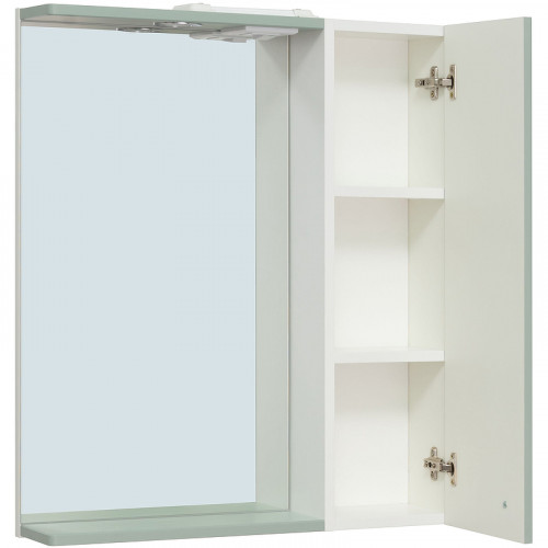 Зеркало со шкафом Runo Римини 65 00-00001277 с подсветкой Мята МДФ / ЛДСП, стекло