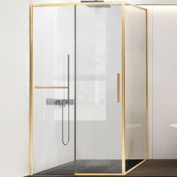 Душевой уголок Vincea Slim Soft 130x80 VSR-1SS8013CLG профиль Брашированное золото стекло прозрачное