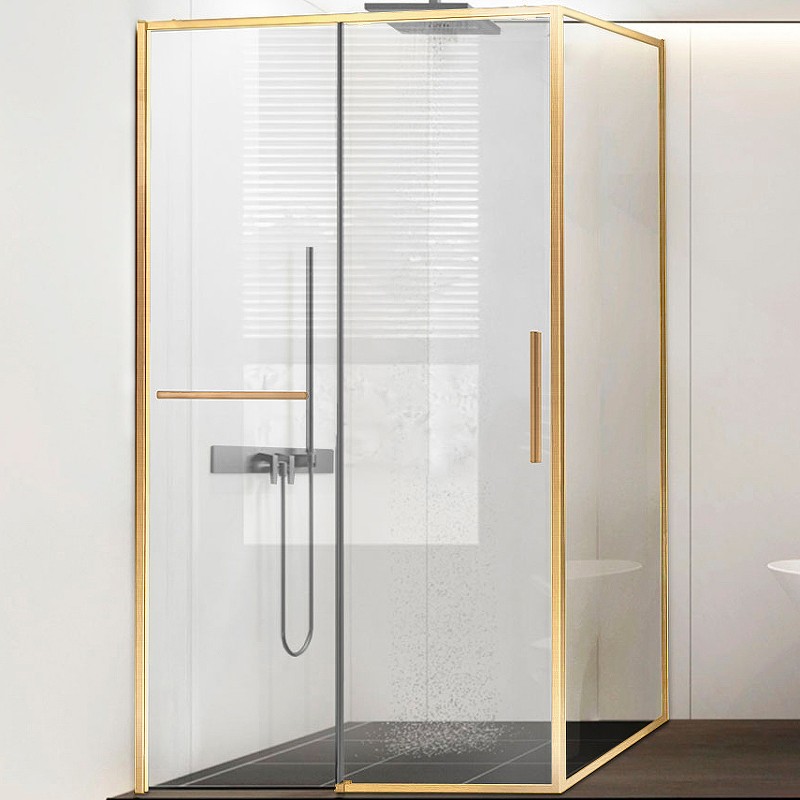 Душевой уголок Vincea Slim Soft 130x80 VSR-1SS8013CLG профиль Брашированное золото стекло прозрачное