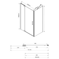 Душевой уголок Vincea Extra 90x90 VSR-1E809090CGB профиль Черный стекло тонированное