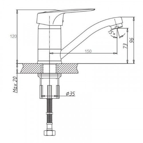 Смеситель для кухни D-Lin D151410 цвет Хром