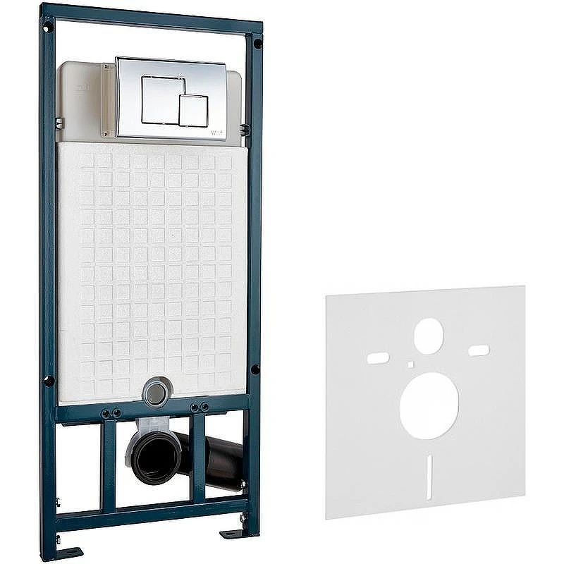 Унитаз с инсталляцией BelBagno Uno-Tor BB5177CH-TOR/SC + WeltWasser WW Marberg 507 10000005949+10000005953 с сиденьем Микролифт с клавишей смыва Хром глянцевый