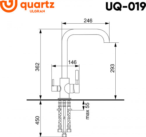 Смеситель для кухни Ulgran Quartz UQ-019-10 цвет Песочный