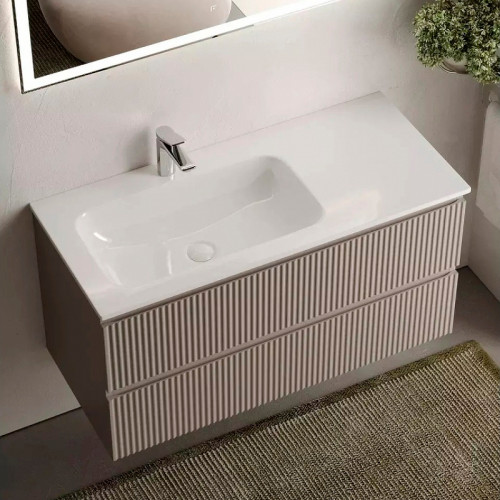 Тумба под раковину Sancos Snob R 100 L SNR100LSM подвесная Doha Soft МДФ / ЛДСП