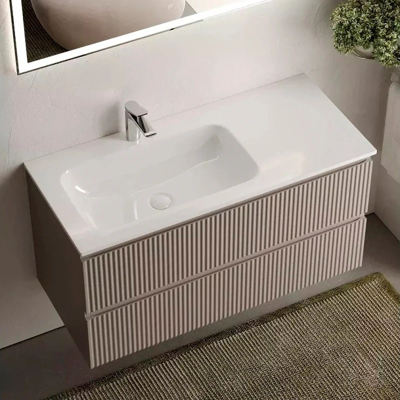 Тумба под раковину Sancos Snob R 100 L SNR100LSM подвесная Doha Soft МДФ / ЛДСП
