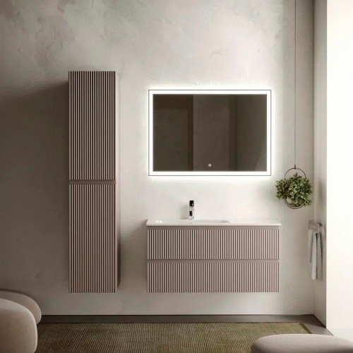 Тумба под раковину Sancos Snob R 100 L SNR100LSM подвесная Doha Soft МДФ / ЛДСП