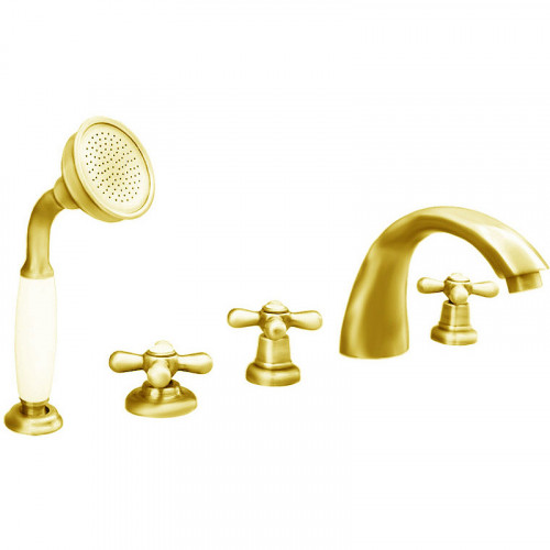 Смеситель на борт ванны Rav Slezak Morava retro MK169.5PZ Золото латунь