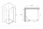 Душевой уголок Abber Zart 90x90 AG08090-S91 профиль Хром стекло прозрачное