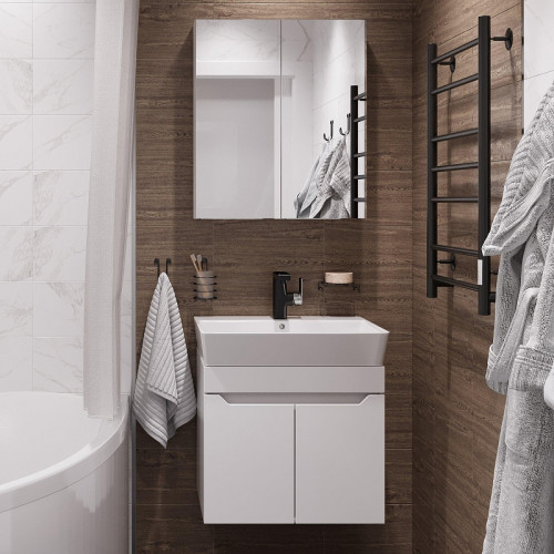 Комплект мебели для ванной DIWO Архангельск 60 подвесной цвет Белый