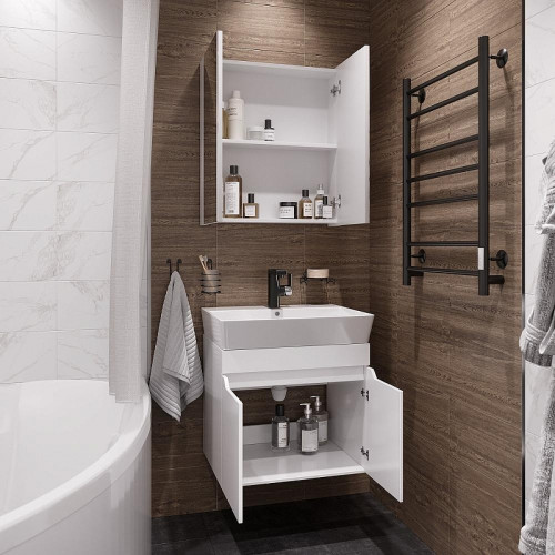 Комплект мебели для ванной DIWO Архангельск 60 подвесной цвет Белый