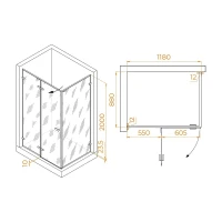 Душевой уголок RGW Stilvoll 120x90 353204029-11 профиль цвет Хром стекло прозрачное