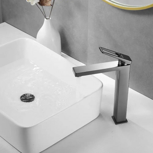 Смеситель для раковины Shevanik S6811T цвет Оружейная сталь