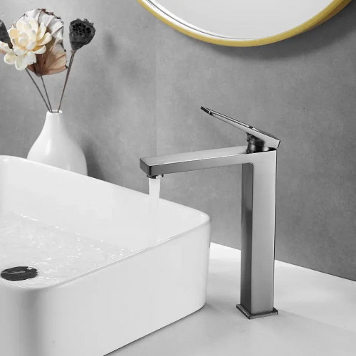 Смеситель для раковины Shevanik S6811T цвет Оружейная сталь