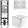 Комплект унитаза с инсталляцией WeltWasser AMBERG 350 + GELBACH 043 GL-WT + AMBERG RD-MT CR 10000012316 цвет Белый глянцевый с сиденьем Микролифт и клавишей смыва цвет Хром матовый