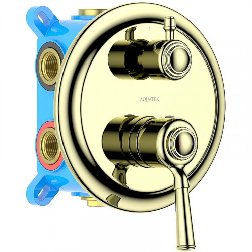 Смеситель для душа Aquatek Классик AQ1547PG Полированное золото латунь встраиваемый
