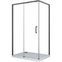 Душевой уголок Ceruttispa Vito 110x80 B L профиль Черный стекло прозрачное