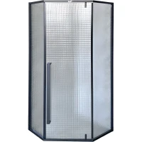 Душевой уголок Ceruttispa 90x90 C3ABD профиль Черный стекло рифленое