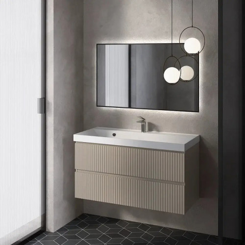 Тумба под раковину AQUAme S1 100 AQM900110BG подвесная цвет Бежевый