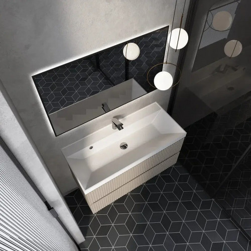 Тумба под раковину AQUAme S1 100 AQM900110BG подвесная цвет Бежевый