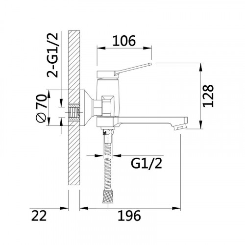Смеситель для ванны D-Lin D130364 цвет  Хром