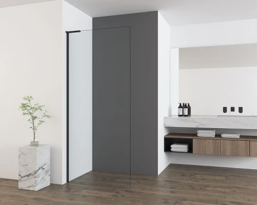 Душевая перегородка Vincea Walk-In 70 VSW-7HA700CLB профиль Черный матовый стекло прозрачное