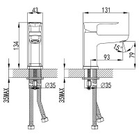 Смеситель для раковины Lemark Basis LM3606C Хром латунь