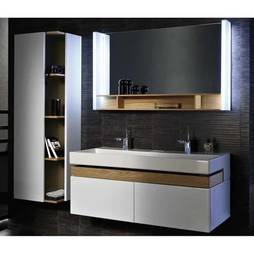 Зеркало Jacob Delafon Terrace 120 EB1183-NF с подсветкой Белое Древесное с сенсорным выключателем МДФ / ЛДСП, массив дерева, стекло