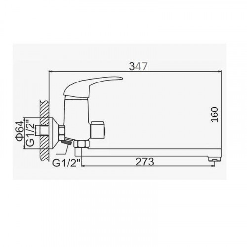 Смеситель для ванны D-Lin D146410-8 универсальный цвет  Хром