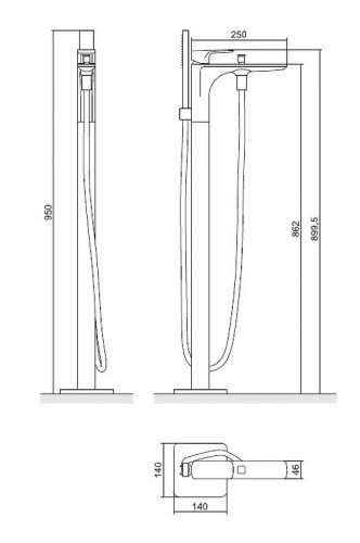 Смеситель для ванны Excellent Keria AREX.2055BL