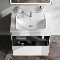 Раковина AM.PM Func 80 M8FWPC0800WM Белая матовая искусственный камень (литьевой мрамор) полувстраиваемая