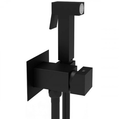 Гигиенический душ со смесителем Paffoni Tweet Square ZDUP112NO Черный латунь на стену