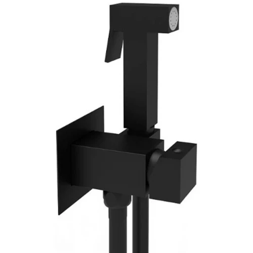Гигиенический душ со смесителем Paffoni Tweet Square ZDUP112NO Черный латунь на стену