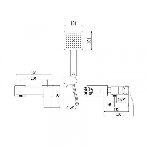 Смеситель для душа Fmark FS8603C цвет Золото матовое