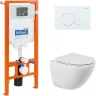 Комплект унитаза с инсталляцией BelBagno Amanda BB051CHR/BB051SC/BB002-80/BB014-SR-BIANCO с сиденьем Микролифт и Белой клавишей смыва фаянс подвесной