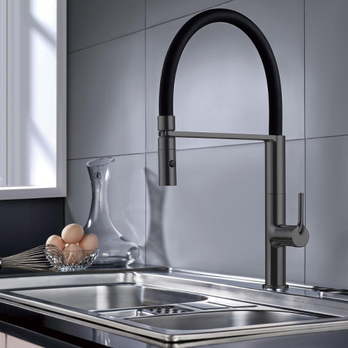 Смеситель для кухни Vincea VKF-114GM цвет Вороненая сталь