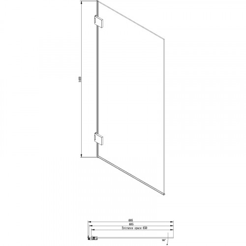 Шторка на ванну Ambassador Bath Screens 70х140 16041101 профиль Хром стекло CrystalPure