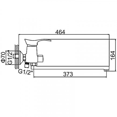 Смеситель для ванны Ledeme H01 2201L универсальный Хром латунь на стену