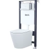 Комплект унитаза с инсталляцией Iddis Basic BASC010i73 с сиденьем Микролифт и клавишей смыва Хром фарфор подвесной