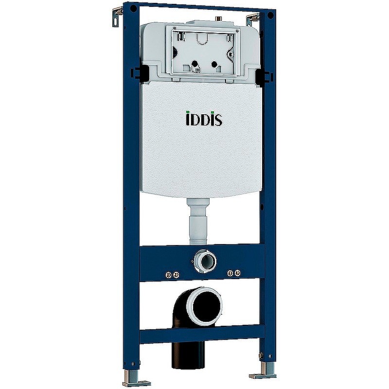 Комплект унитаза с инсталляцией Iddis Basic BASC010i73 с сиденьем Микролифт и клавишей смыва Хром фарфор подвесной