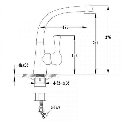 Смеситель для кухни GranFest 3723 цвет Терракот