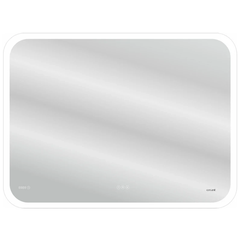Зеркало Cersanit Led 070 Design Pro 100 KN-LU-LED070*100-p-Os с подсветкой с диммером, часами, подогревом и функцией Bluetooth стекло
