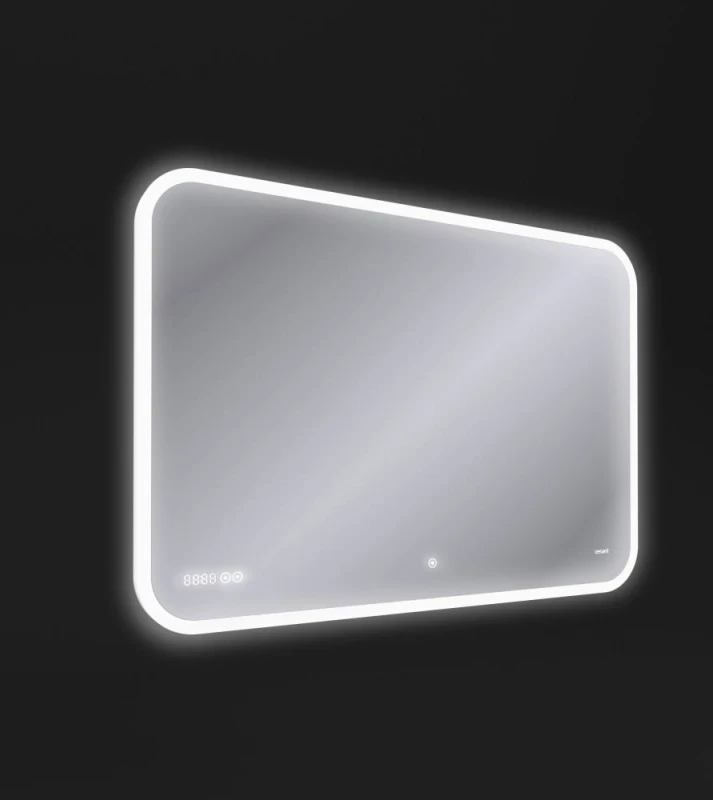 Зеркало Cersanit Led 070 Design Pro 100 KN-LU-LED070*100-p-Os с подсветкой с диммером, часами, подогревом и функцией Bluetooth стекло