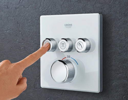 Смеситель для душа Grohe Grohtherm SmartControl 29157LS0 с термостатом Белая луна латунь встраиваемый